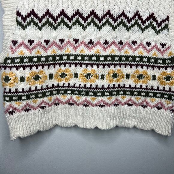 Anthropologie Turtleneck Sweater Vest Sz L Scallop Cottagecore Prairie Twee Boho - Picture 5 of 10